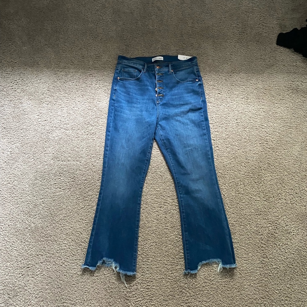 NWT loft high waisted chewed jeans